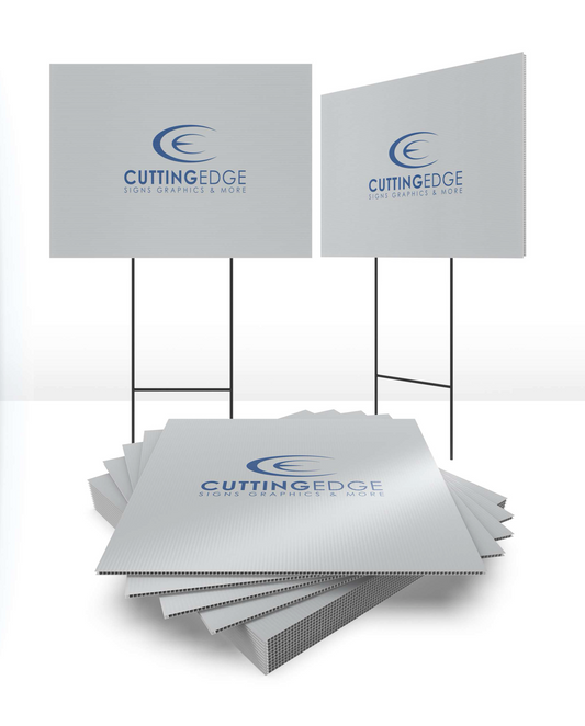 Custom high-quality yard signs featuring bootleg designs, perfect for personal or promotional use. These durable and weather-resistant signs can be personalized with unique artwork or messages, offering a professional way to promote events, businesses, or special messages in outdoor settings.