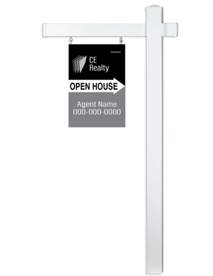 Custom printed 12x18" double-sided realtor sign, ideal for property listings and real estate advertising. Durable, weather-resistant material ensures long-lasting visibility, perfect for showcasing your listings with attention-grabbing designs on both sides.