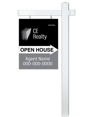 Custom printed 24x32" realtor sign, perfect for showcasing property listings and real estate promotions. Made from durable, weather-resistant material for long-lasting outdoor use, providing clear visibility and professional presentation.