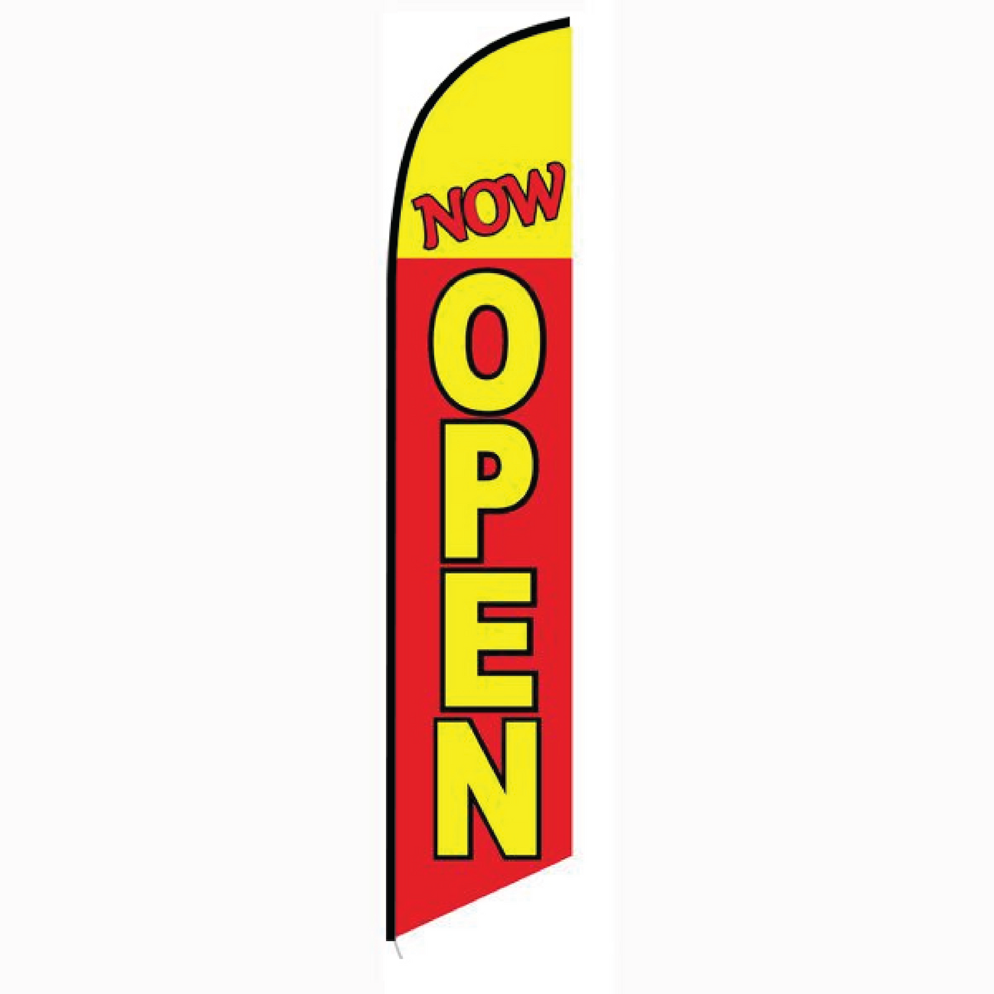 Now Open (Red & Yellow) Feather Flag – 15ft Swooper Flutter Flag Kit for Business Advertising