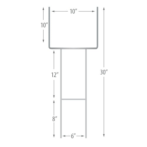 HD sign stakes in 10x30" size, designed for securely displaying signs in outdoor environments. Made from durable material for long-lasting use, perfect for yard signs, real estate advertising, and promotional displays. Ideal for high-visibility placement in various weather conditions.