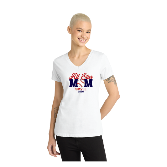 SMVLL ALL STARS MOM - District Women’s Perfect Weight V-Neck Tee