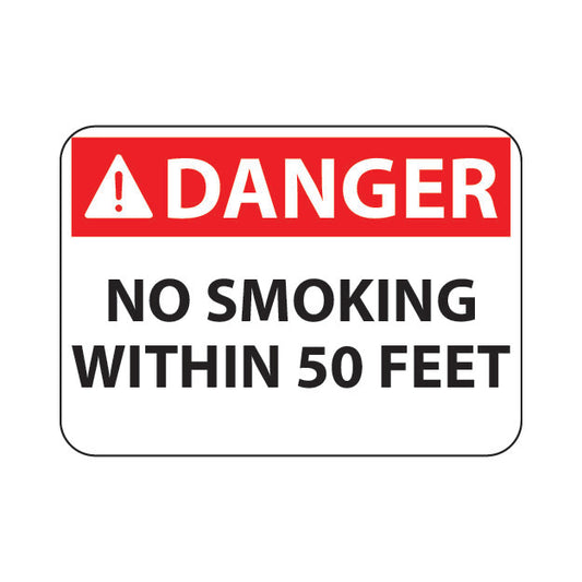 No Smoking Within 50 Feet Stickers or Signs