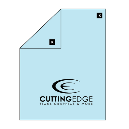 Light blue square with 'Cutting Edge Signs Graphics & More' logo on a white background