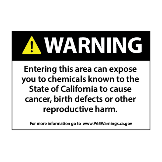 Proposition 65 Warning Stickers or Signs
