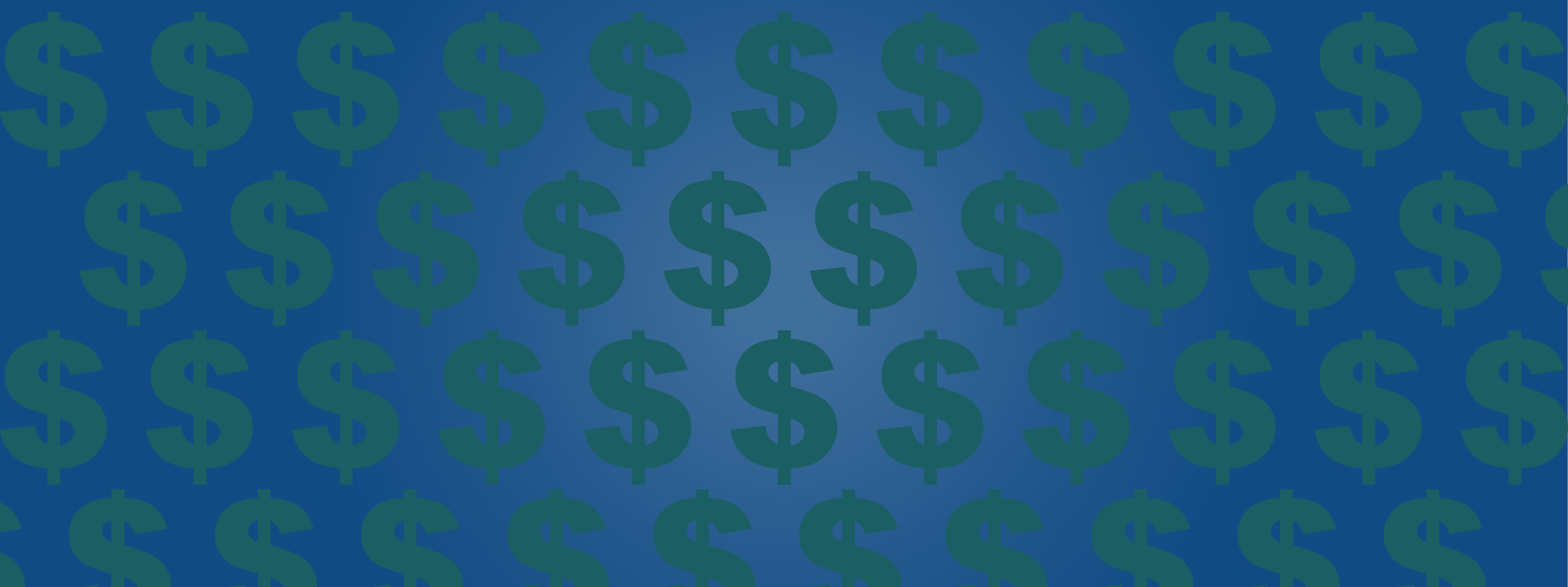 Pattern of dollar signs on a blue background