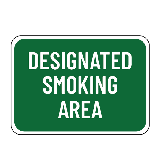 Designated Smoking Area Stickers or Signs