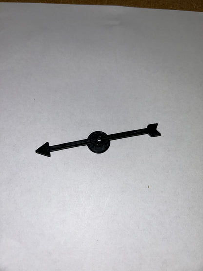 A collection of colorful plastic arrow spinners with a circular base, designed for use in board games and tabletop RPGs.