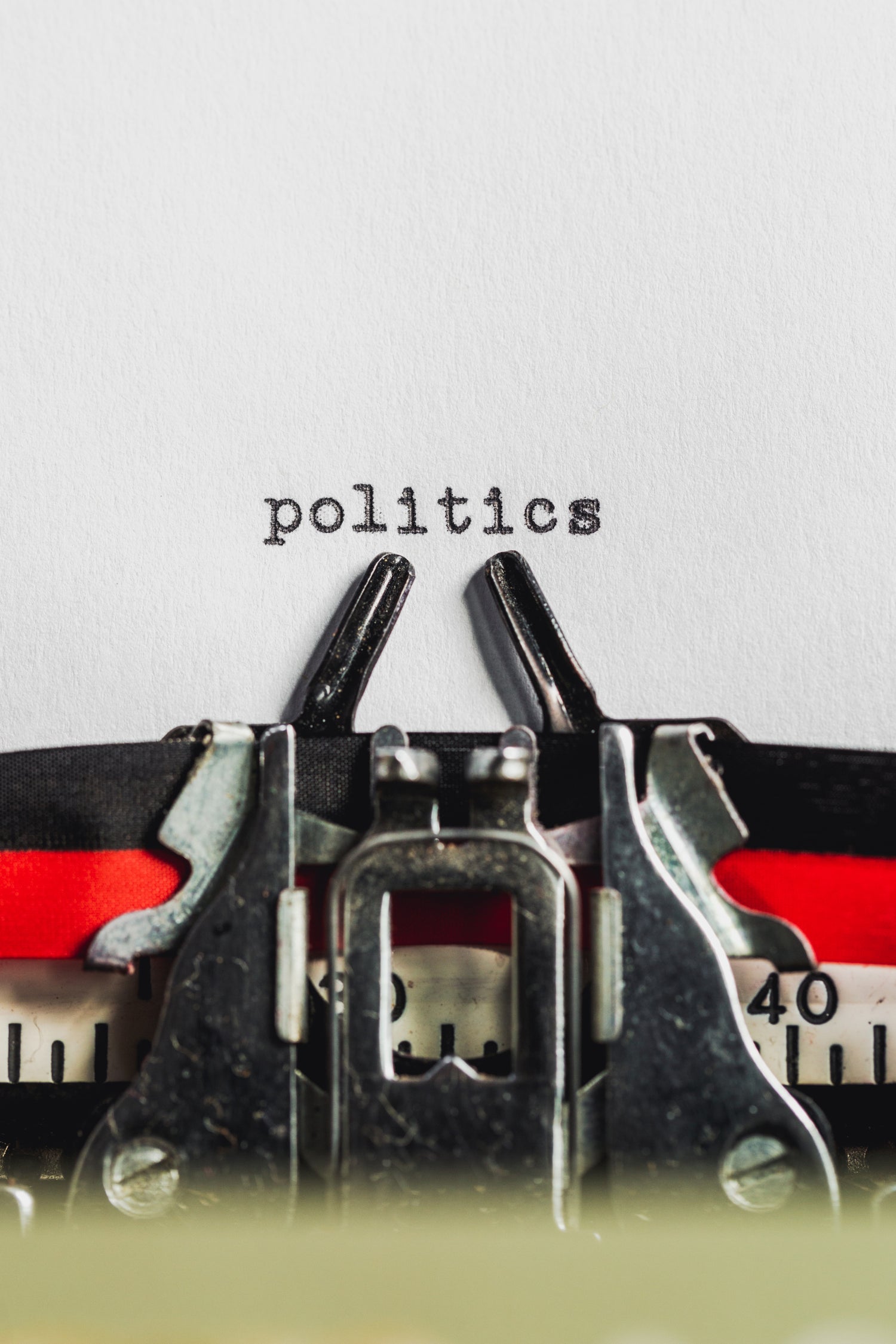 Typewritter words on page - politics